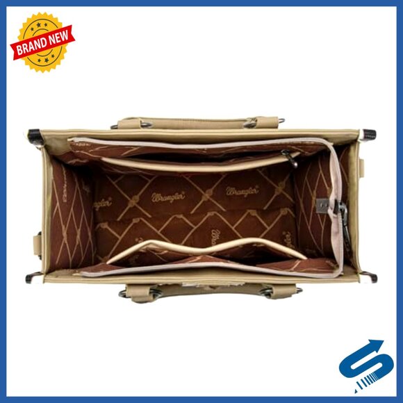 Western Animal Print Tote Bag with Top Handle and Multiple Pockets - Picture 5 of 7